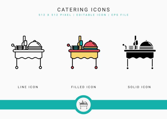 Catering Icons Set: Graphics and Icons for Real Publishing