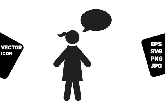 Chat Icon Vector Female Person Symbol