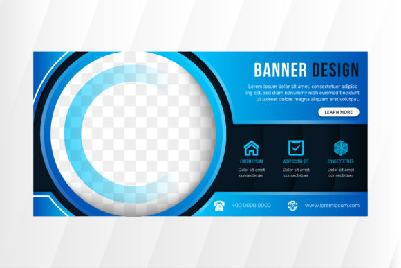 Circle Blue Gradient Horizontal Flyer