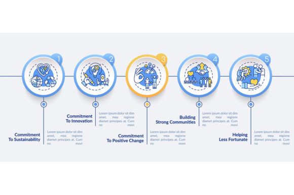 Company Main Values Vector Infographic for Local Business Branding