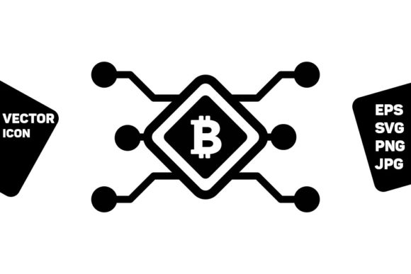 Cryptocurrency Icon Bitcoin Vector Graphics