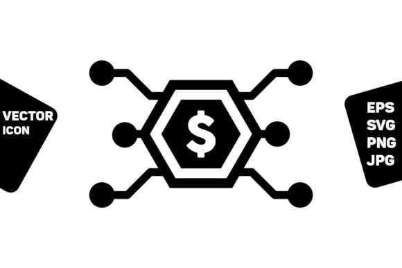 Digital Dollar Coin Icon Vector Currency