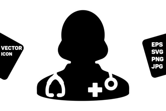 Healthcare Icon Vector Female Doctor Graphics and Icons