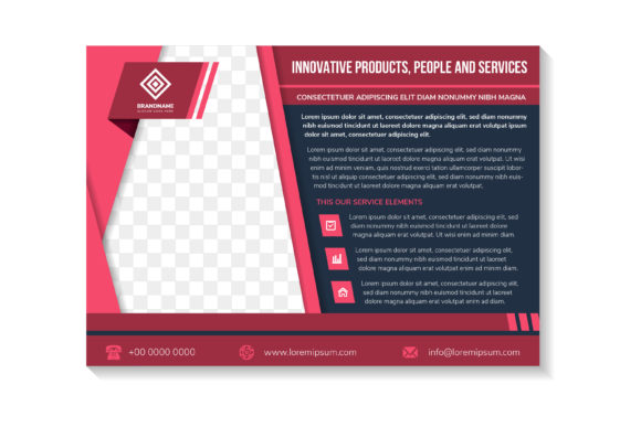Innovative Product Horizontal Banner Red: Graphics for Print Templates