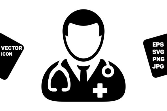Medical Icon Vector Male Doctor Person
