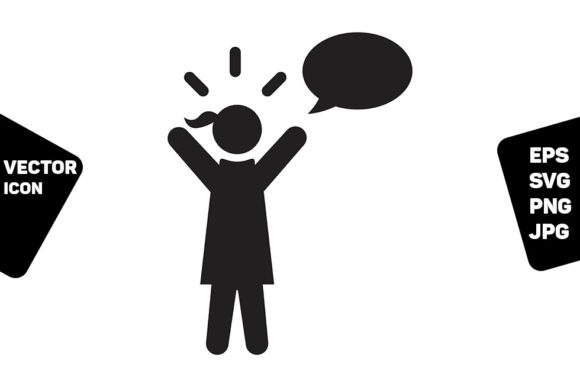Message Icon Vector Female Person Symbol