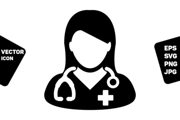 Nurse Icon Vector Female Person Profile