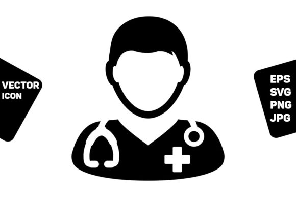 Physician Icon Vector for Graphics and Icons