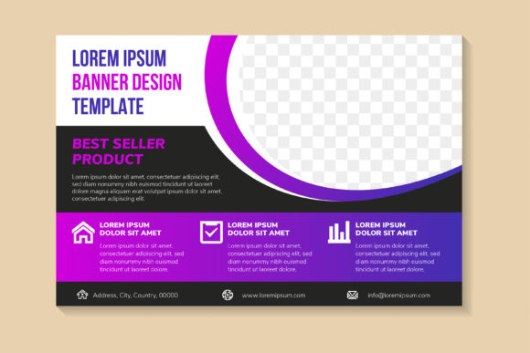 Seller Purple Black Horizontal Banner Graphics