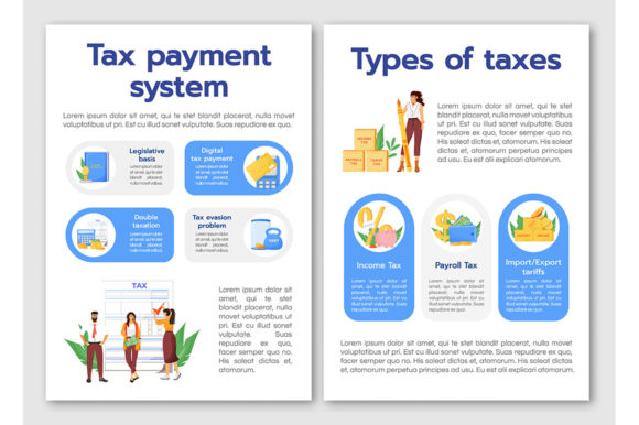 Tax Payment System Flat Vector Brochure