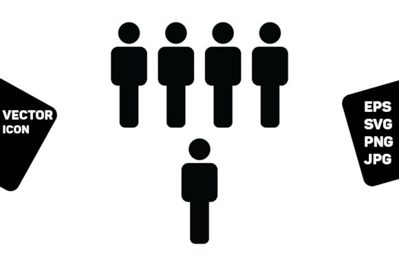 Team Icon Vector Male Group of People
