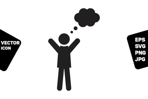 Think Bubble Icon Vector Male Person Graphics and Icons